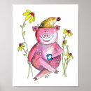 Search for whimsical pig posters Cute