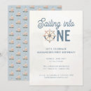 Search for boys nautical 1st birthday invitations Sailboat