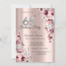 Search for pink 65th birthday invitations Rose gold