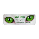 Search for green eyes return address labels Cat
