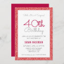 Search for surprise 40th birthday invitations Elegant