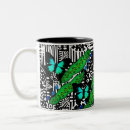 Search for black and turquoise mugs Butterfly