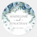 Search for floral border square wedding stickers Blue