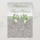 Search for silver and green sweet 16 invitations For kids