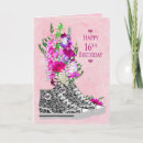 Search for girls 16th birthday cards Flowers