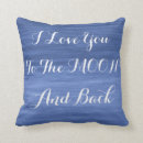 Search for love you to the moon cushions saying