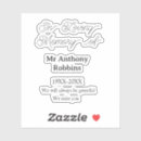 Search for memory stickers Funeral keepsake