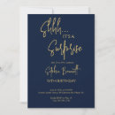 Search for blue and gold 50th birthday invitations Shhh its a surprise