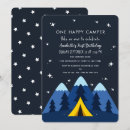 Search for happy camper 1st birthday invitations Rustic
