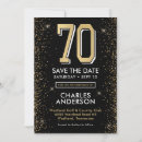 Search for 70th birthday save the dates Glitter