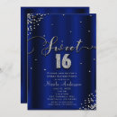 Search for royal blue silver sweet 16 invitations Party