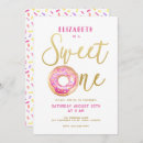 Search for doughnut 1st birthday invitations Gold