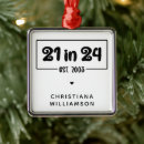 Search for 21st birthday christmas tree decorations 21 years old