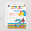 Search for circus 3rd birthday invitations Three