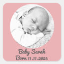 Search for photo birth announcement stickers Pink