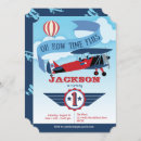 Search for time flies 1st birthday invitations Up up and away