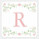 Search for pink floral monogram stickers Initial