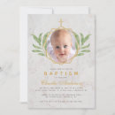 Search for foliage christening invitations Green leaves