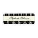 Search for black damask return address labels Feminine