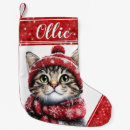 Search for tabby cat christmas stockings Red