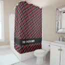 Search for red tartan shower curtains Black