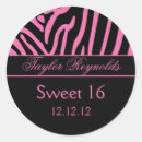 Search for sweet 16 zebra stickers Girly