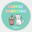 Search for coffee humor stickers Cat lover