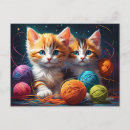 Search for kitten with yarn postcards Kittens