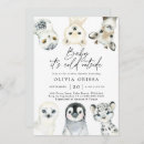 Search for arctic animals baby shower invitations Modern