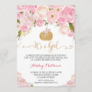 Search for pink gold pumpkin baby shower invitations Fall
