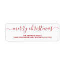 Search for classic red and white return address labels Hand written lettering