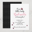 Search for pink ladybug invitations Little lady