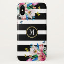 Search for flowers and stripes iphone cases Black