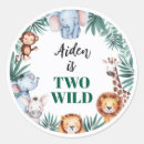 Search for jungle safari birthday stickers Tropical leaves