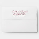 Search for burgundy wedding envelopes Return address
