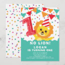 Search for lion 1st birthday invitations Party