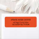 Search for orange black return address labels Bright