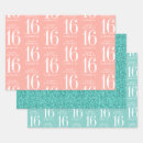 Search for coral wrapping paper Turquoise