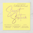 Search for yellow sweet 16 invitations Typography