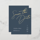 Search for blue gold save the dates Script typography