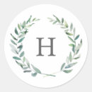 Search for rustic monogram wedding stickers Greenery
