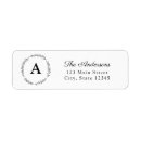 Search for laurel wreath return address labels Black and white