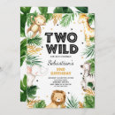 Search for safari animals 2nd birthday invitations Wild animal birthday