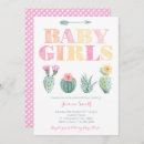 Search for cactus baby girl shower invitations Watercolor