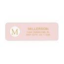 Search for pink monogram return address labels Trendy