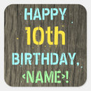 Search for tenth birthday stickers 10 years old