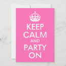 Search for keep calm birthday invitations Pink