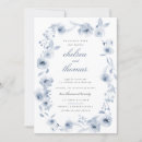 Search for floral border modern invitations Dusty blue