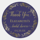 Search for blue floral design stickers Bridal shower thank you