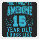 Search for fifteen birthday stickers Vintage